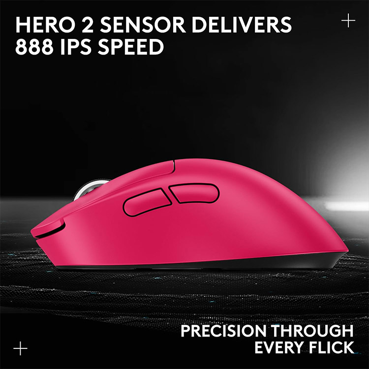 خرید موس Logitech G Pro X SUPERLIGHT 2 DEX - بی‌سیم - صورتی